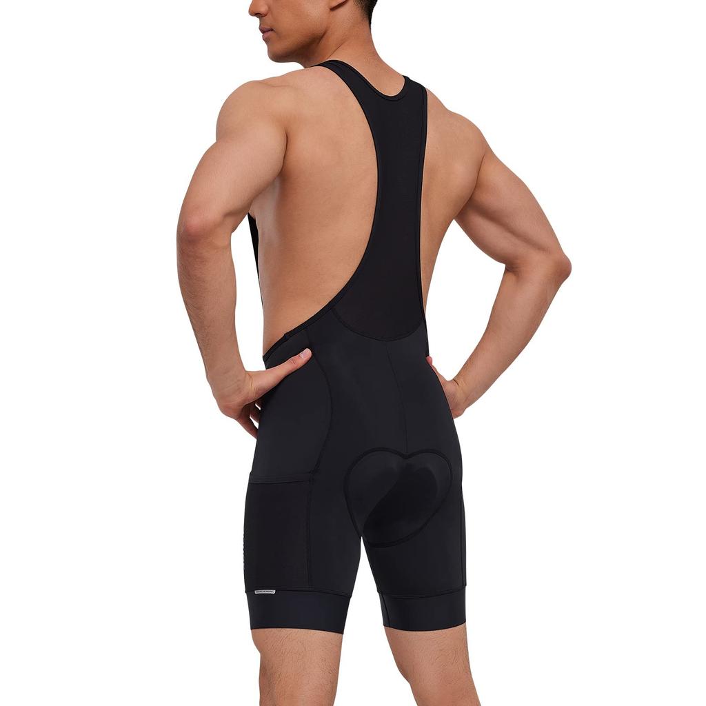 Santic Men's Cycling Shorts, Padded, Sweat-Wicking, Quick-Drying, for Road Bikes and Summer Cycling (Black, Size M)