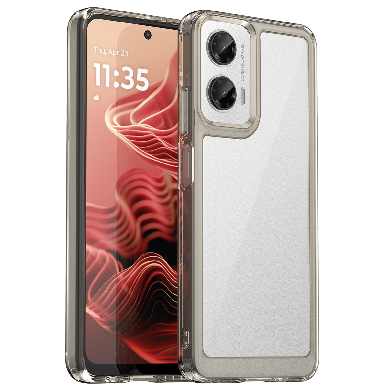

For Motorola Moto G35 5G Case TPU +Acrylic Protective Clear Phone Cover Transparent Grey
