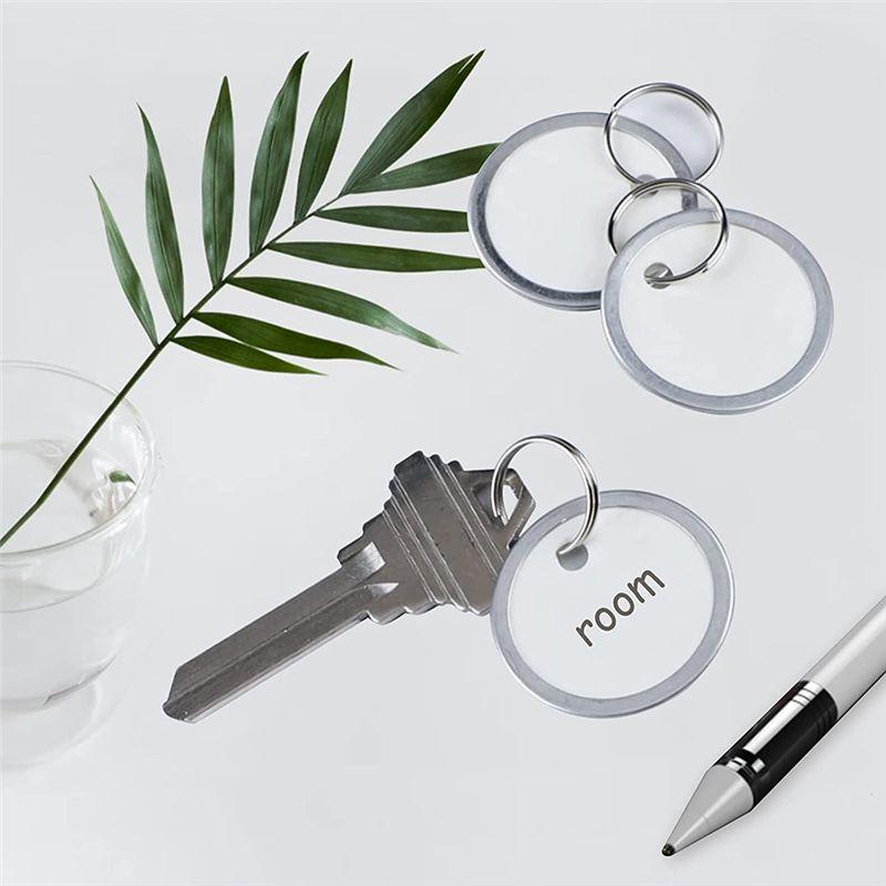 M-Modern-150 Pieses Metal Rim Tags Key Tags 1.57 Inch Round Paper Tags With Metal Rings For Car Keys And Door Keys
