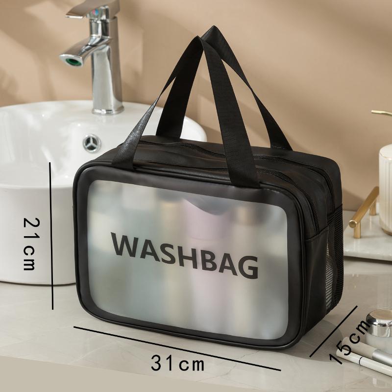 Extra große transparente Make-up-Tasche mit Trocken-Nass-Trennung für unterwegs und zu Hause