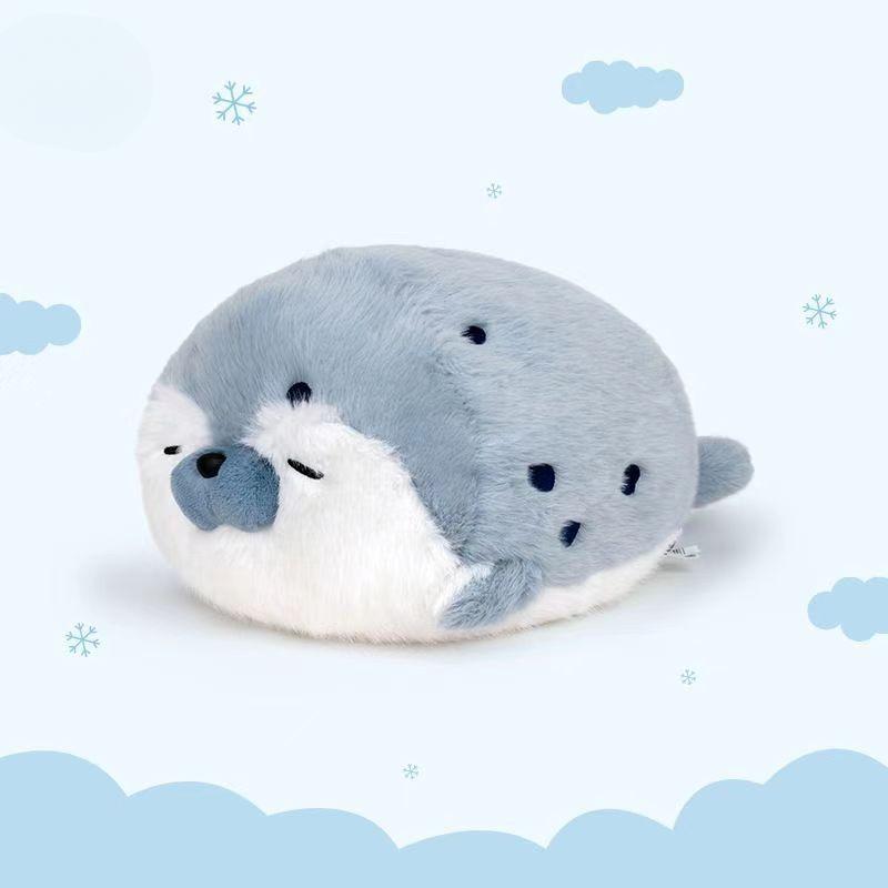 

Seal Plush Toy Cute Sleeping Sea Otter Doll Holding Super Soft Doll Birthday Gift 40cm