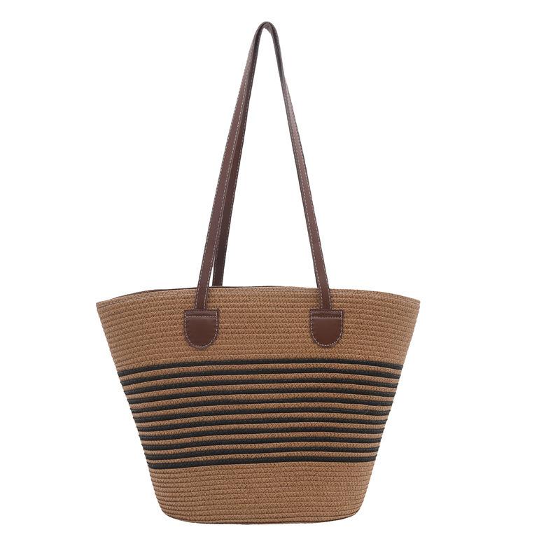 Korean Vacation Style Raffia Woven Bag Girls Summer Vacation Style Large Capacity Tote Bag Internet Celebrity Shoulder Bag
