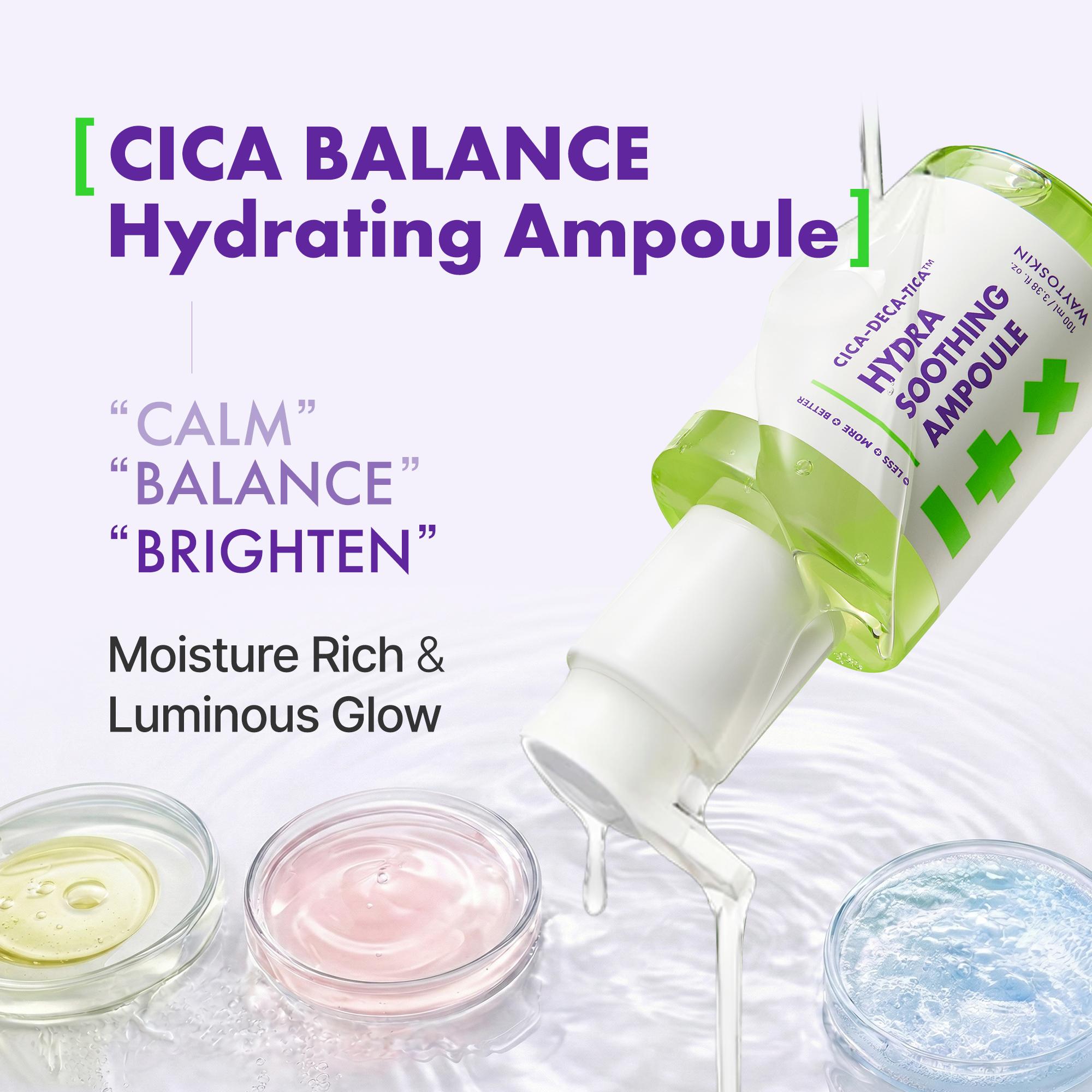WAYTOSKIN CICA-DECA-TICA HYDRA SOOTHING AMPOULE 100ml | Hydrating & Soothing Serum | Skin Barrier Care | Lightweight Ampoule for Sensitive Skin