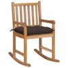Day and Night - Day and Night Solid Teak Wood Rocking Chair with Taupe Gray Cushion