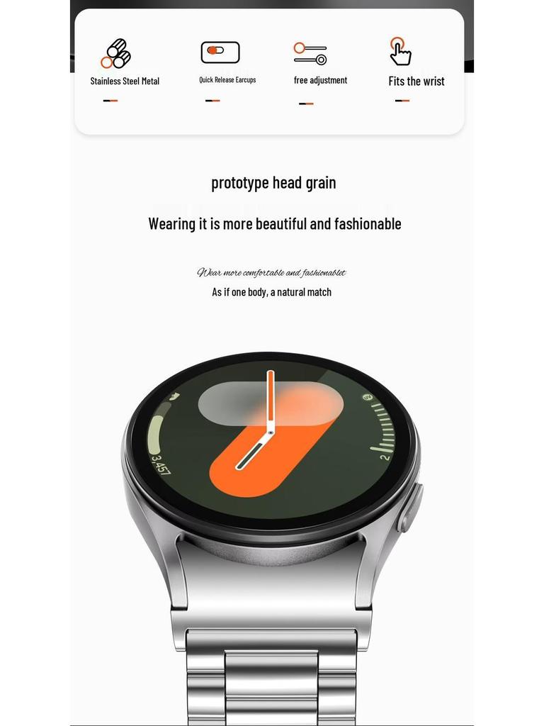 Cinturino in Acciaio Compatibile per Samsung Watch 4/5/6/7 - Stile Business a Tre Maglie