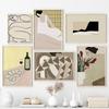 Abstract Poster Girl Flower Lemon Wine Wall Art Canvas Painting Posters and Prints Pictures for Living Room Bedroom Home Decor