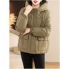 Thick Warm Cotton Padded Coats Fashion New Loose Short Winter Jackets Chic Design Pockets Long Sleeve Hooded Casual Outwear Tops