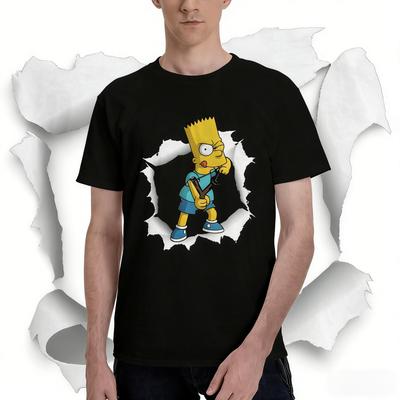 202526 Sommer Disney Simpson Familie Bedrucktes Reines Baumwoll-T-Shirt Modische Lockere Freizeit Kurzarm Unisplish