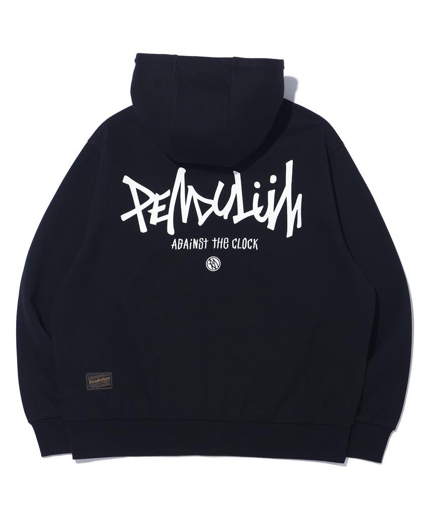 Pendulum Back Logo Two-Way Zip-Up Hoodie Lq1Ju036_Black
