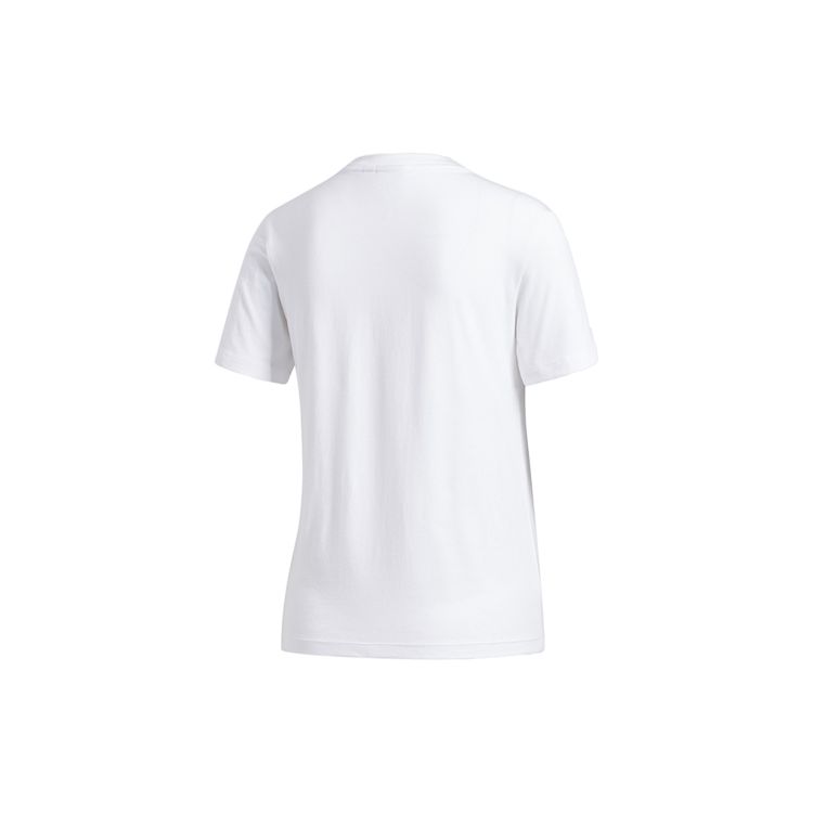 Adidas Originals Trefoil Printed Sports Vintage Short Sleeve T-Shirt Women Tops White FJ9456