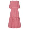 Fashion Women Loose Puff Sleeve Casual Short Sleeves Dress