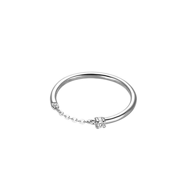 Trendy High-End Silver Chain Ring: Cold Style Fashion for Women