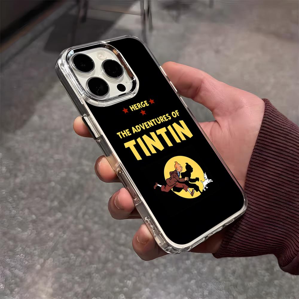 The Adventures Of T-TintinS Phone Case For IPhone 17 Air 16 E 15 14 13 12 11 Plus Pro Max Electroplated Transparent Soft Shell