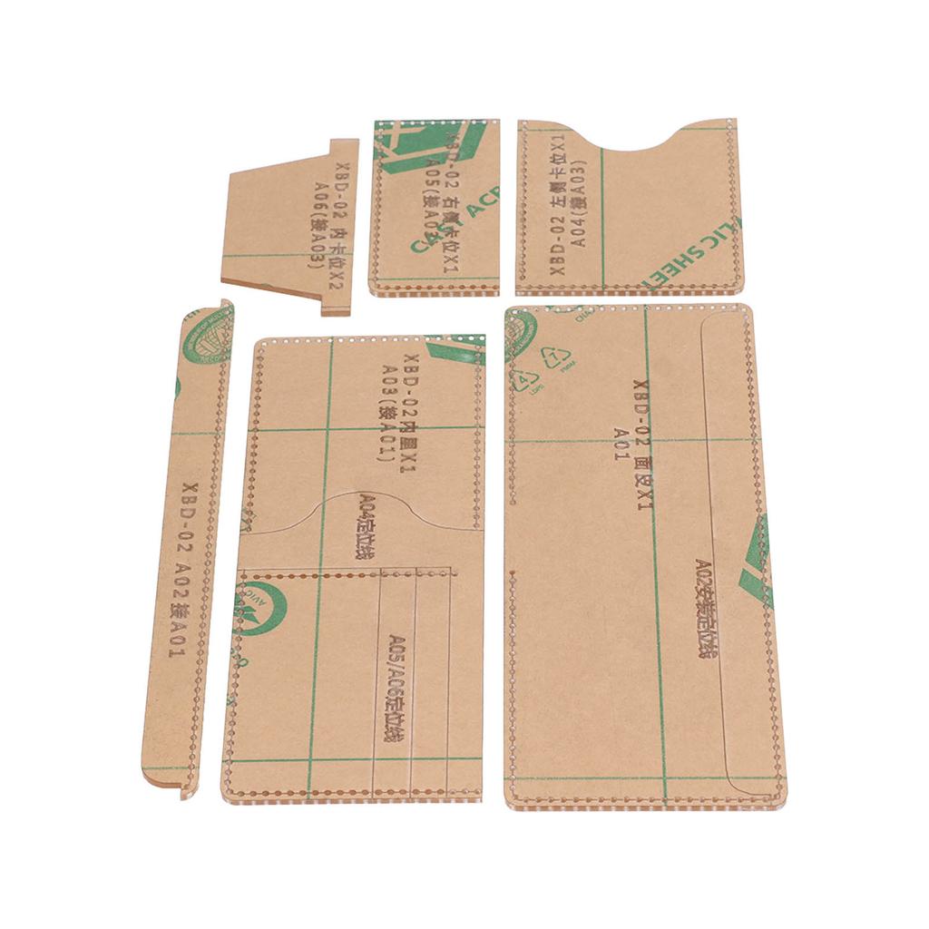 6PCS Acrylic Template DIY Wallet Pattern Handmade Making Mold Craft Tools Accessories for Card Bag