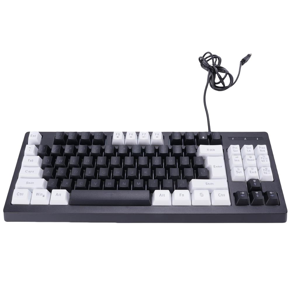 RGB Backlit Gaming Keyboard 87 Keys Compact Keyboard USB Wired Keyboard for PC Laptop Gamers Typist