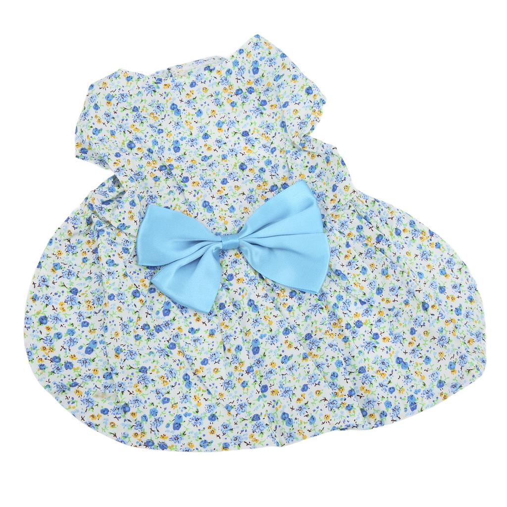 Small Pet Dress Cute Breathable Soft Flower Pattern Pet Princess Skirt with Bowknot for Puppy Bunny