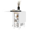 Kitchen table folding removable dining table 3 shelves 2 drop leaves modern design 120 x 60 x 75 cm white
