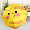 Automatic Folding Umbrella with Smiling Yellow Face & Pink Cheeks - Cute Joyful Design, 8-Rib Compact Portable Collapsible Umb