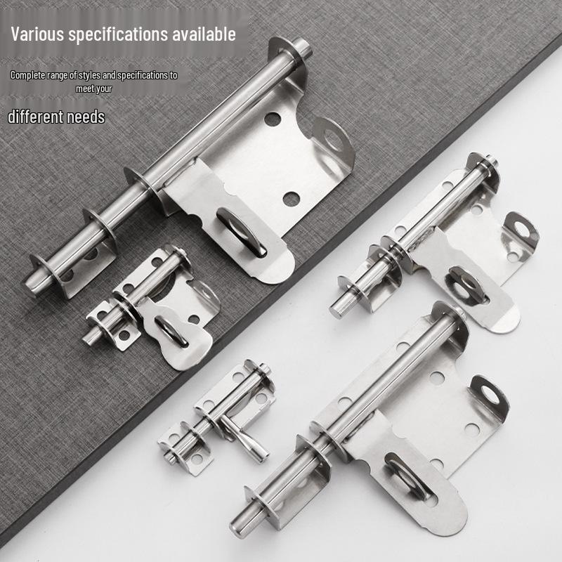 304 Stainless Steel Bolt Cage Lock with Two-Way Door Pins and Anti-theft Padlock for Main and Warehouse Doors