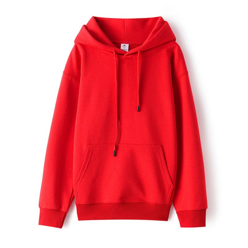Unisex Plus Size Cotton Hoodie - Warm, Loose, Double-Layered Sweatshirt for Autumn & Winter