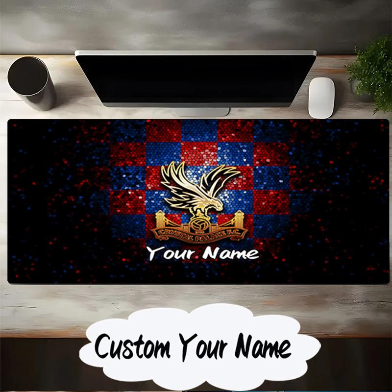 Custom Name Mouse Pad Crystal Palace Crest Design Mouse Pad, Gaming Mouse Pad, Keyboard Pad, Desk Decor for Computer Notebook Fan Birthday Gift