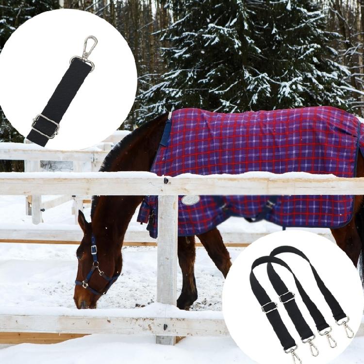 Horse Blanket Replacement Elastic Leg Straps Double Clips Stretchy Tail Strap Durability Secure for Horse Blanket