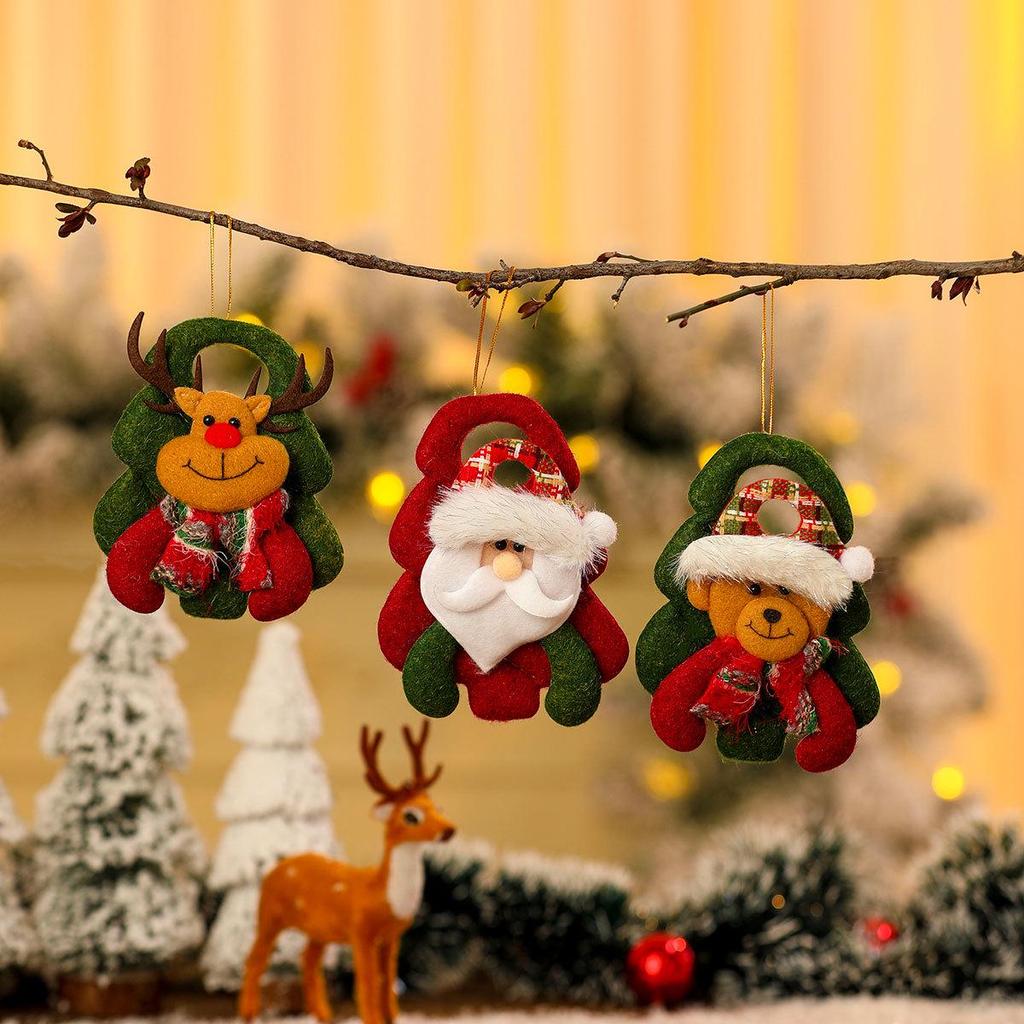 Christmas Tree-Shaped Fabric Doll Ornaments