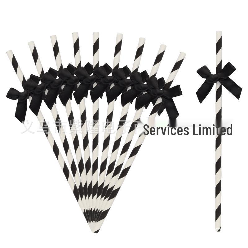 Disposable Paper Straw Bow for Children's Birthday Cupcake Decoration