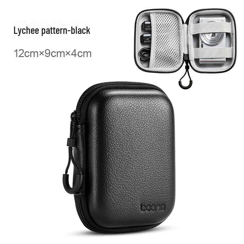 

Кожаная сумка для хранения цифровых устройств из ЭВА для наушников, кабелей, зарядных устройств, USB-устройств и защитного чехла F003 lychee чёрный