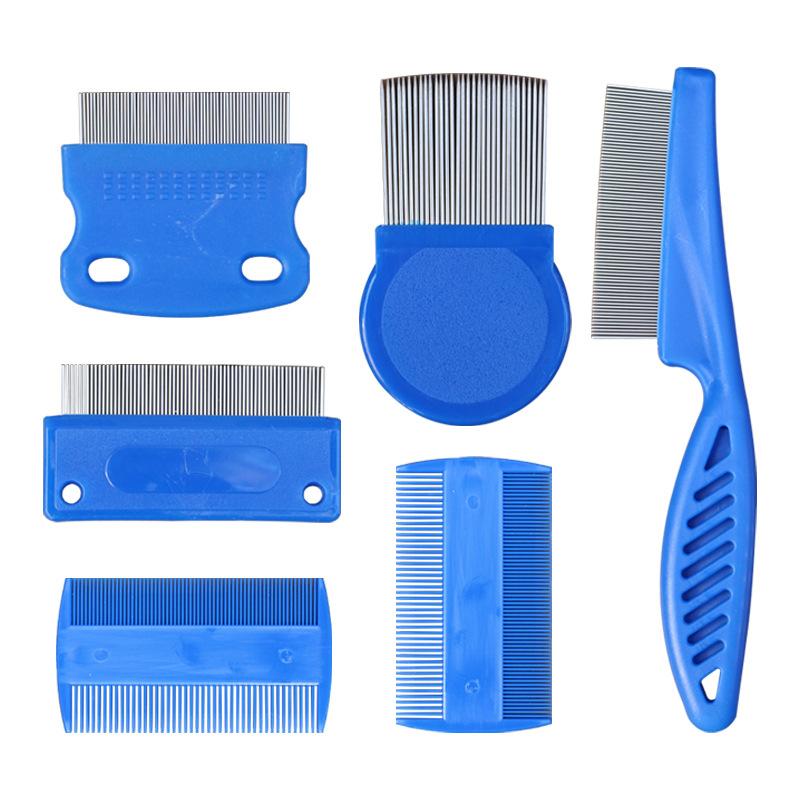 A 6-piece Set of Stainless Steel Pet Comb for Removing Miscellaneous Hair, Floating Hair Comb, Fine-toothed Flea Removal Comb and Cleaning Comb
