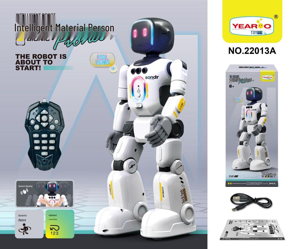Russian Smart Humanoid Robot Toy with Gesture Control and Programmable Lighting