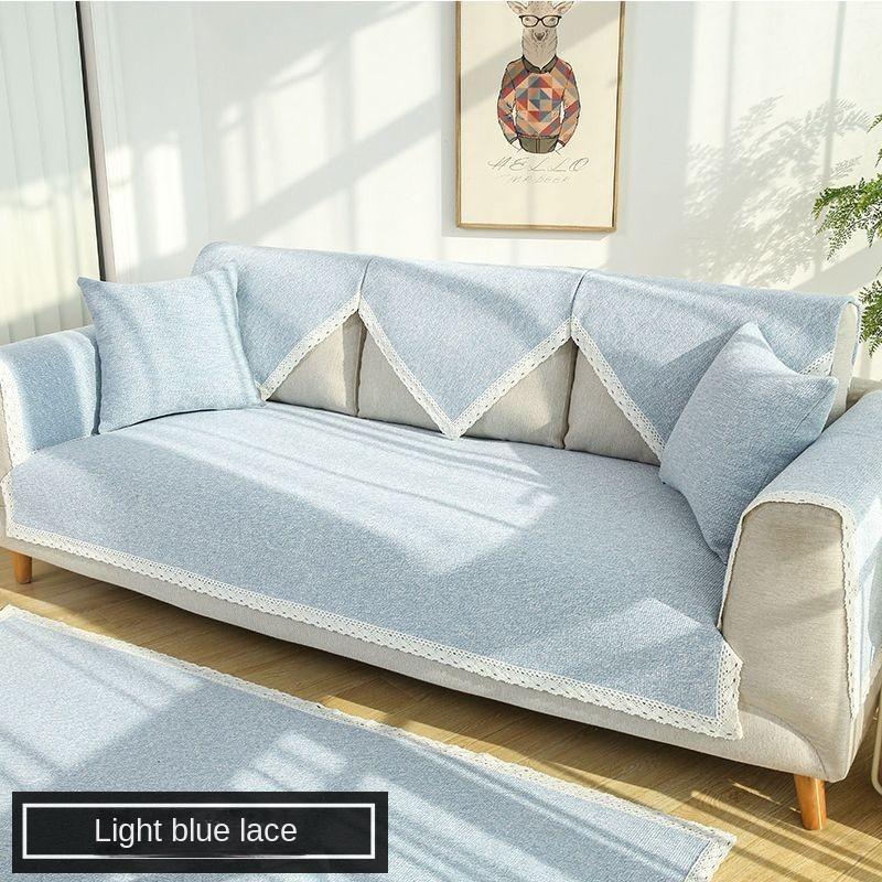 

Минималистская подушка для дивана, ткань для подушки сиденья, всесезонная универсальная противоскользящая подушка для сиденья из хлопка и льна, чехол для полотенца на спинку, чехол для дивана 90*70cm