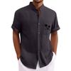 Men's Vintage Button Down Bowling Shirts Short Sleeve Summer Beach Shirt