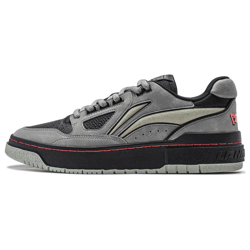 New LiNing Rookie Cushioned Slip Resistant Lightweight Rebound Low Top Vintage Basketball Shoes Unisex Gray ABCU001-3