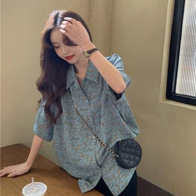 Summer Women's Short Sleeved Shirts Fashionable Printing Casual Blouse American Retro Versatile Ladies Clothing