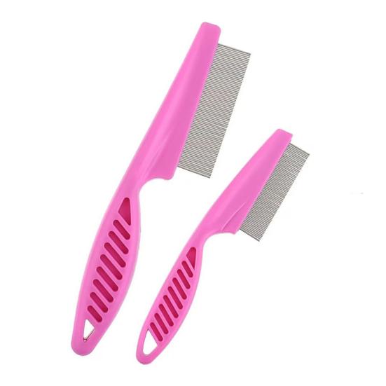 2Pcs Pet Hair Comb with Stainless Steel Fine Teeth Crust Mucus Tear Stain Remover Multifunctional Dog Cat Grooming Comb Pet Supplies