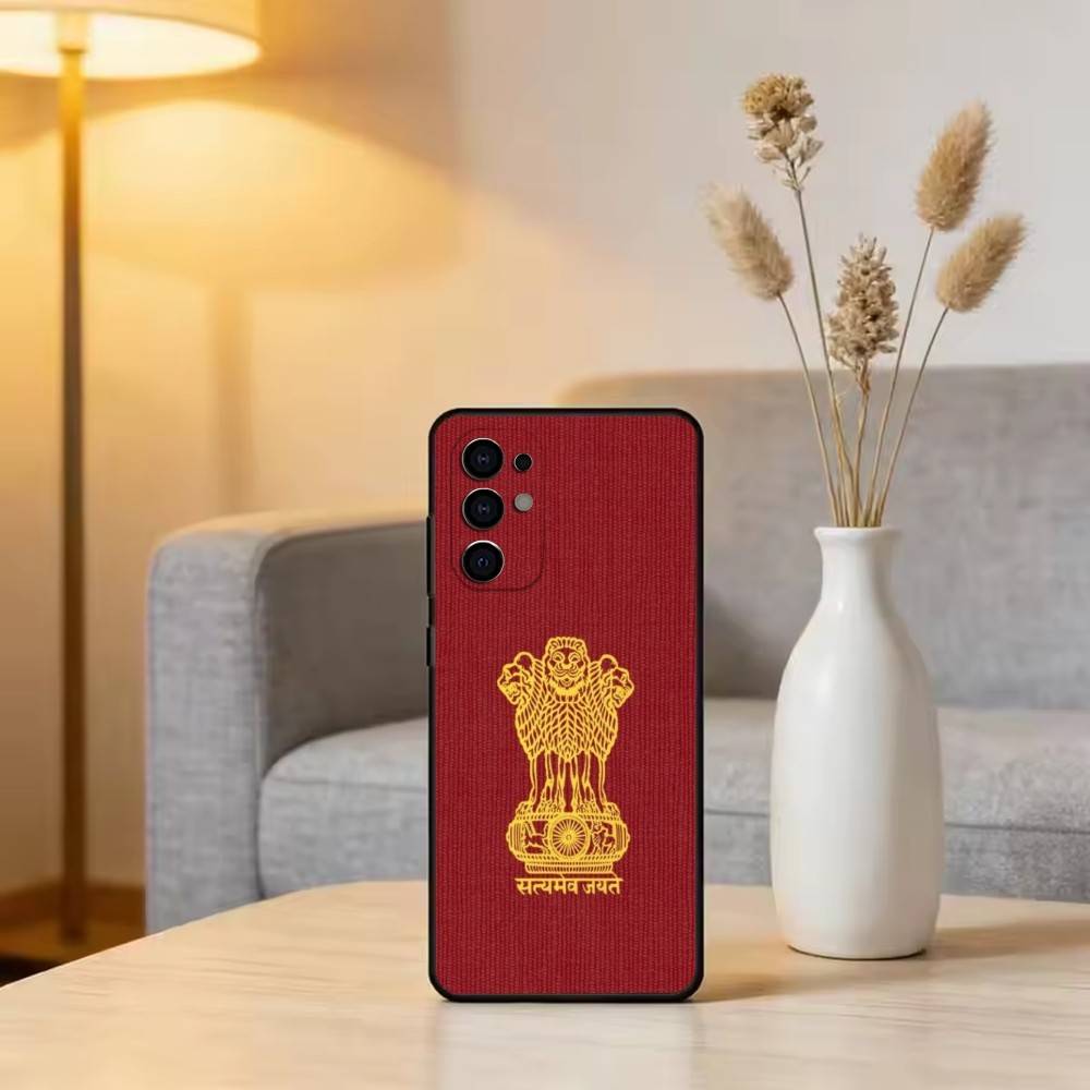 I-Indian N-National Emble Flag Phone Case For Samsung S25,S24,S21,S22,S23,S30,Ultra,S20,Plus,Fe,Lite,Note,10,Black Cover