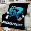 1PC Custom Name "Happy Number Mascot" Flannel Blanket Versatile,all-season Throw Suitable for the Living Room,bedroom,camping,travel,and Gift