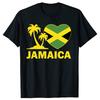 Lustiges Jamaika Ich liebe Jamaikanische Flagge Herz 100% Baumwolle T-Shirt Herren Mode Print Locker Übergröße Streetwear Hip Hop Unisex T-Shirt