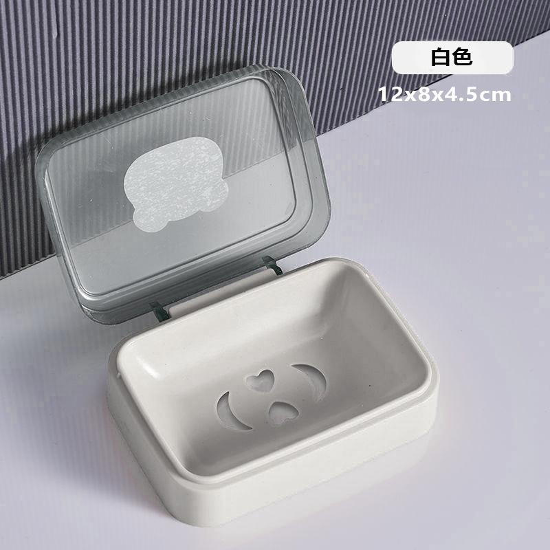 

Creative Flip-Top Soap Dish Home Bathroom Dormitory Drainable Small Soap Dish with Lid Minimalist Cute Soap Dish