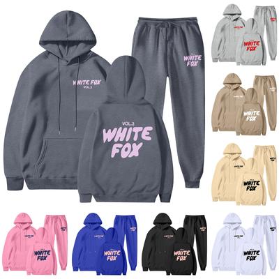 Women's Casual Two Piece Hooded Long Sleeve Long Pants Sports Sweatshirt Set