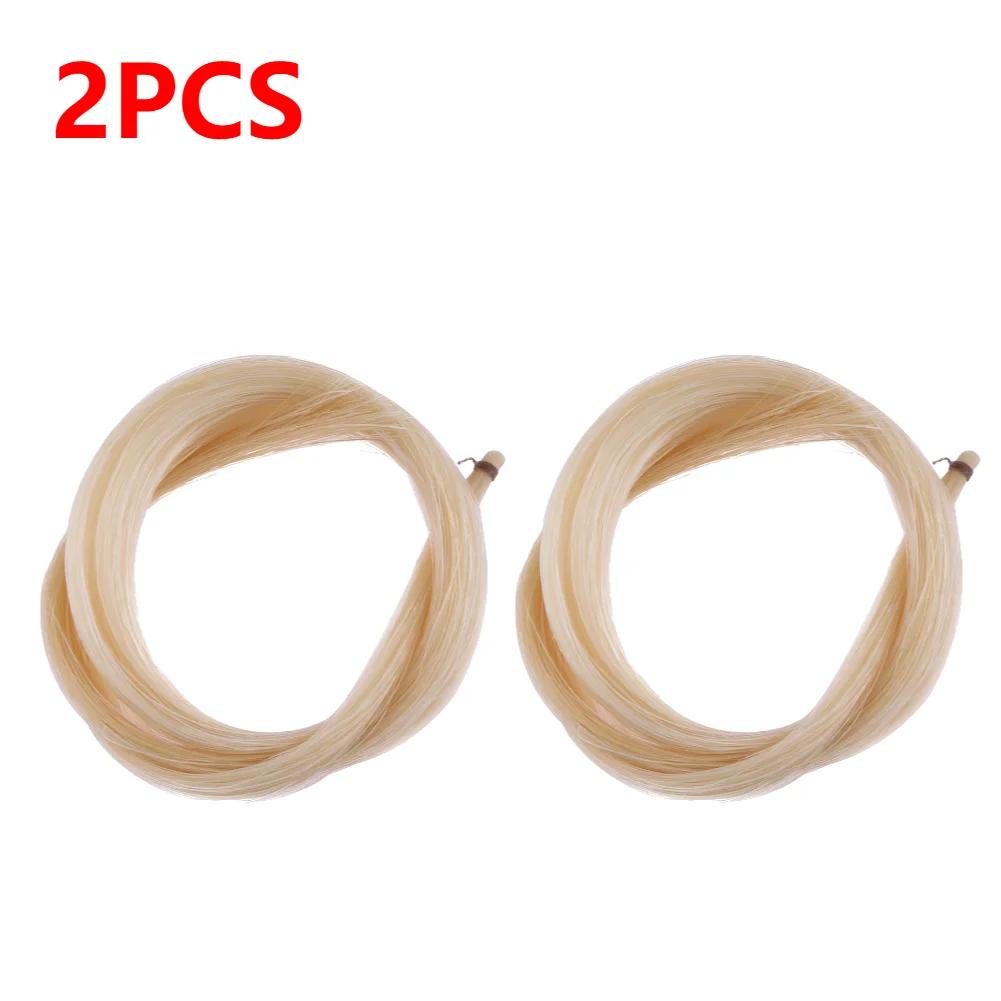 1 Hank Violin Violin Bow Hair High Quality Horsehair Violin Parts Accessories Yellow+White Natural Musical Stringed Instruments