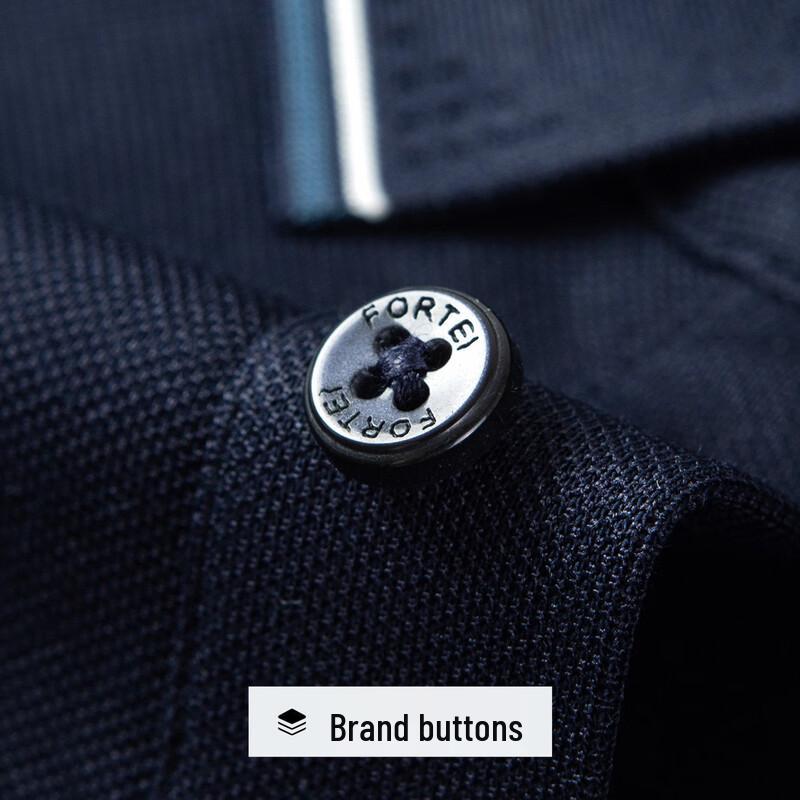 Futing Men's Silk Blend Pique Long-Sleeve Polo Shirt