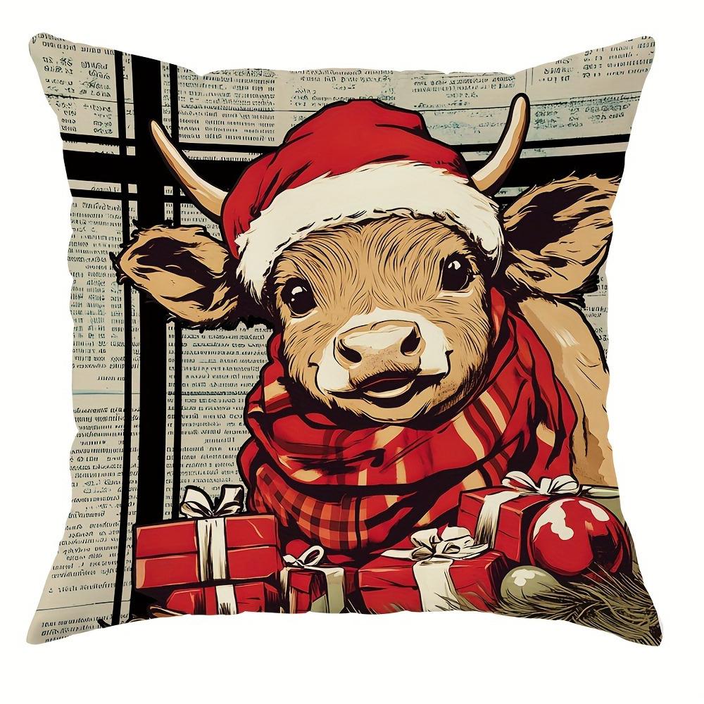 

Наволочка для украшения рождественской вечеринки с рисунком павлина подойдет для дома, гостиной, дивана, наволочки для подушки, подарка на Новый год 40x40cm