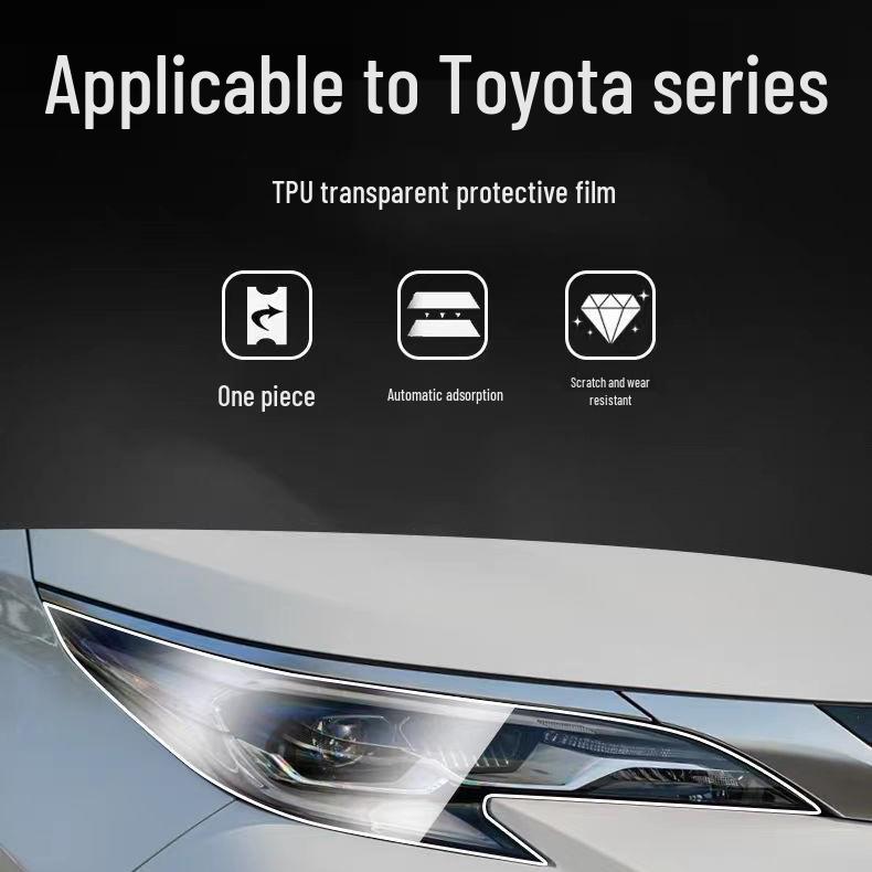 Toyota Front Headlight Protective Film for Asia Dragon, Camry, Highlander, RAV4, and Wildlander.