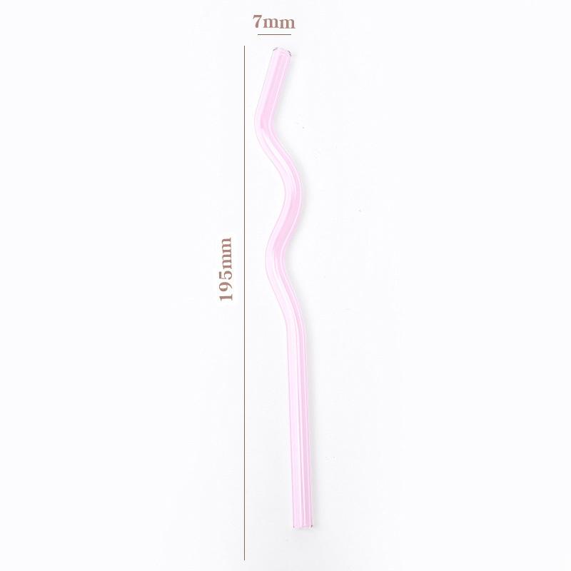 1Pc High Borosilicate Colorful Glass Straws Eco-Friendly Glass Wavy For Juice Cocktails Kitchen Party Bar Drinkware