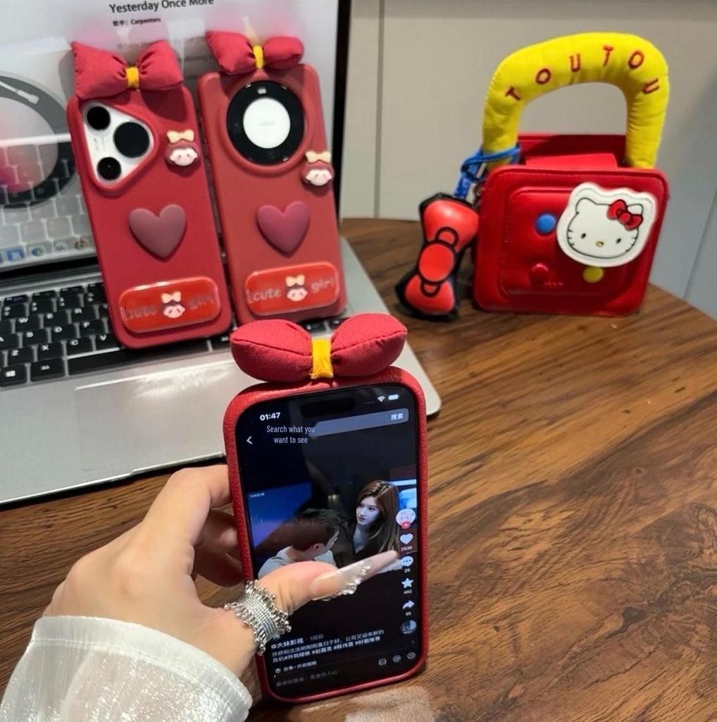 Heart-Shaped Apple Phone Case: Drop-Proof Full Coverage for 13PRO, 14PRO, 15PRO, 16PRO, 17Promax. Little Girl Style.