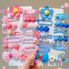 14Pcs/Set Fashion Cute Hair Clip Rabbit Bows Barrettes Lovely Heart Shaped Side Clip for Children
