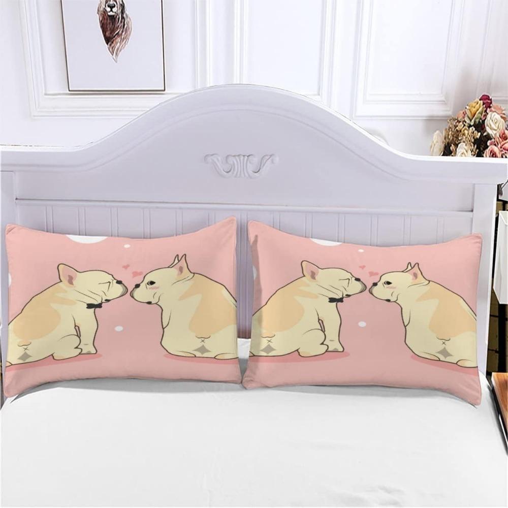 French Bulldog Duvet Cover Set Cute Animal Pattern Bed Set 3D Print Pet Dog Bedding Set for Children Boys Girls Adults 3-Piece