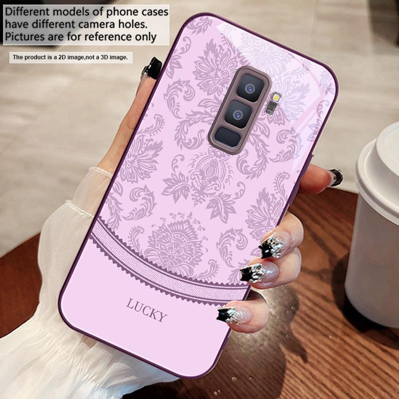 White Floral Vine Pattern For Samsung S25 S25 Edge S25Ultra S8 9 S10 20 U Ltra S21 Pro 22 Plus S23 FE S24 Ultra Glass Phone Case